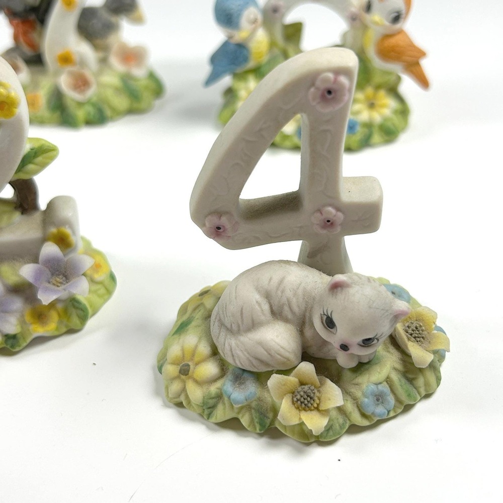 George Good Porcelain Birthday Number Cake Toppers Set of 7 Vintage 1980s - Picture 4 of 14
